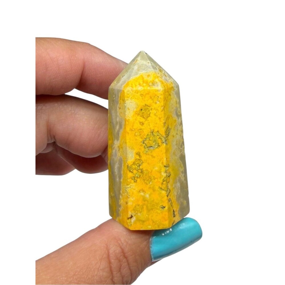 Bumblebee Jasper Tower Crystal Stone Decor Gift Yellow
